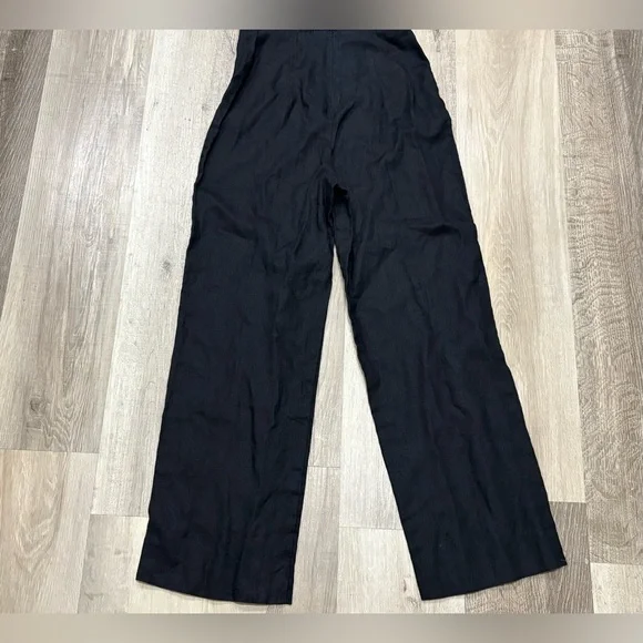 Reformation Malika Linen Jumpsuit in Black - Size 0